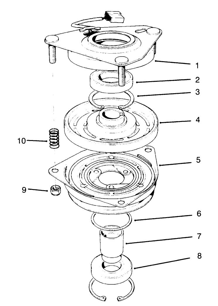 Clutch Assembly No. 54-3200 Diagram and Parts List for 30166 690001 - 691549 Toro Lawn Tractor Accessories