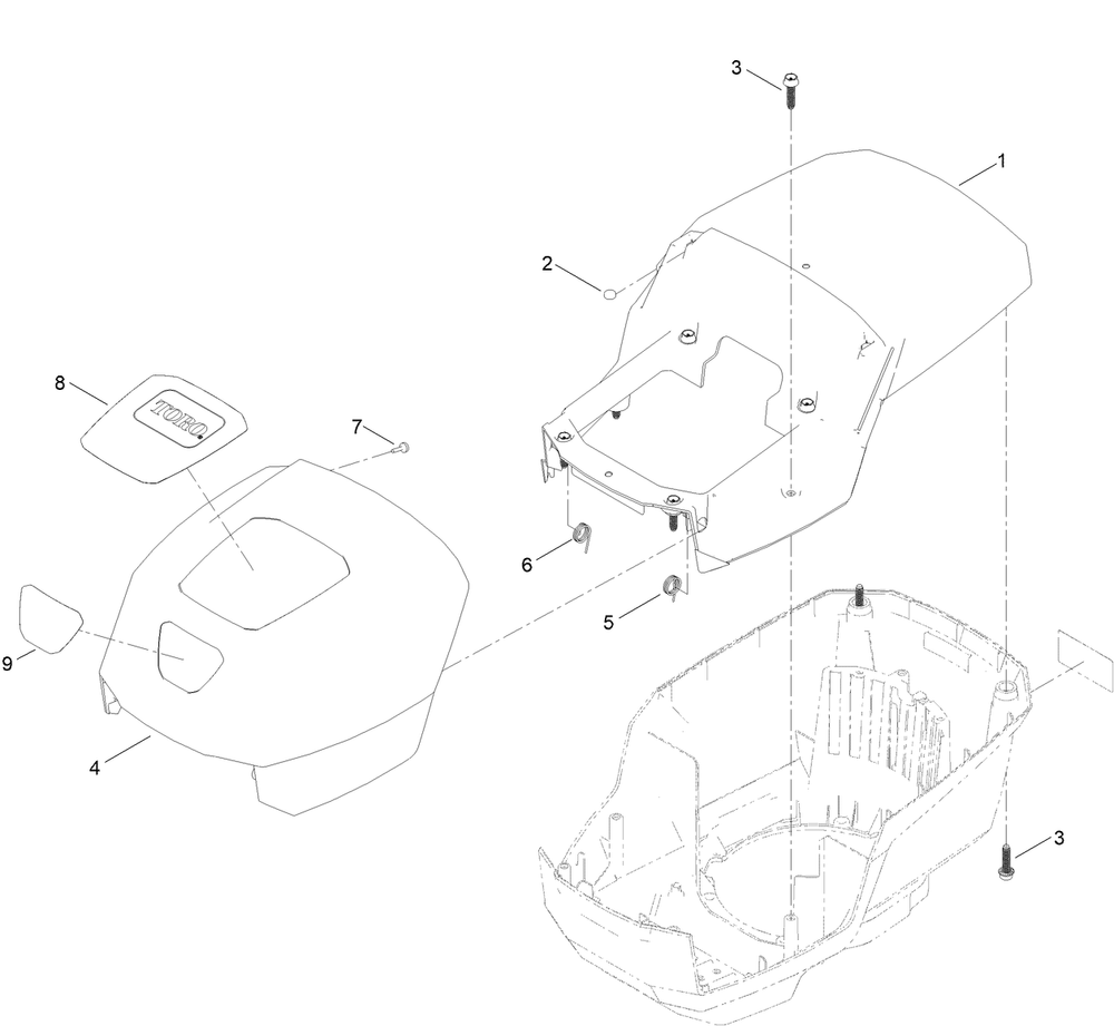 Motor Module No. 140-4161  Upper Shroud Assembly Diagram and Parts List for 22275T 411500000 - 412510824 Toro Lawn Mower