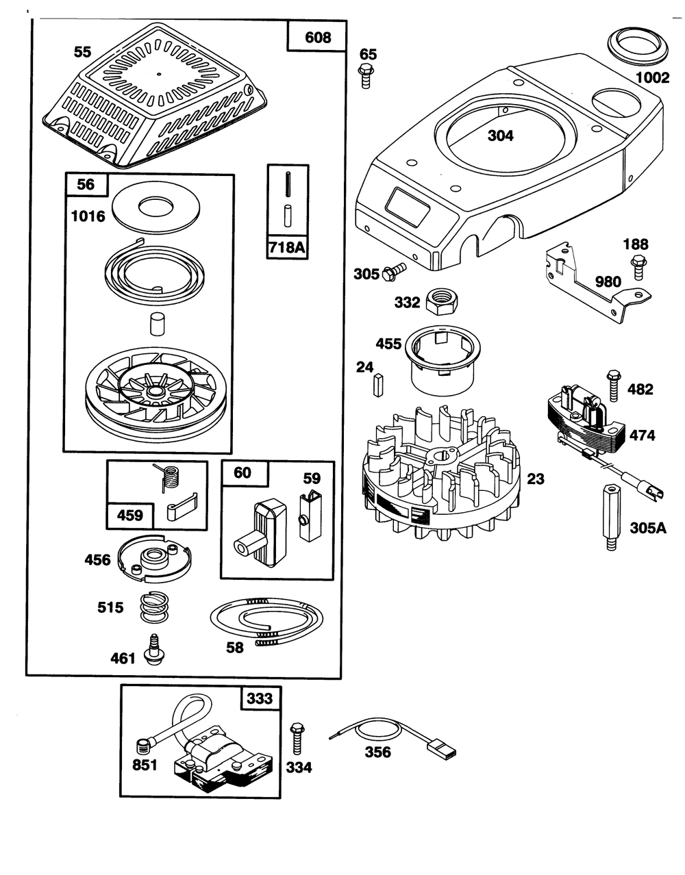 Engine Gts-150 Diagram and Parts List for 20763B 39000001 - 39999999 Toro Lawn Mower