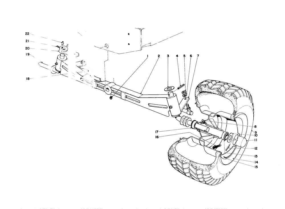 Front Axle Assembly Diagram and Parts List for 55402 1000001 - 1999999 Toro Lawn Tractor