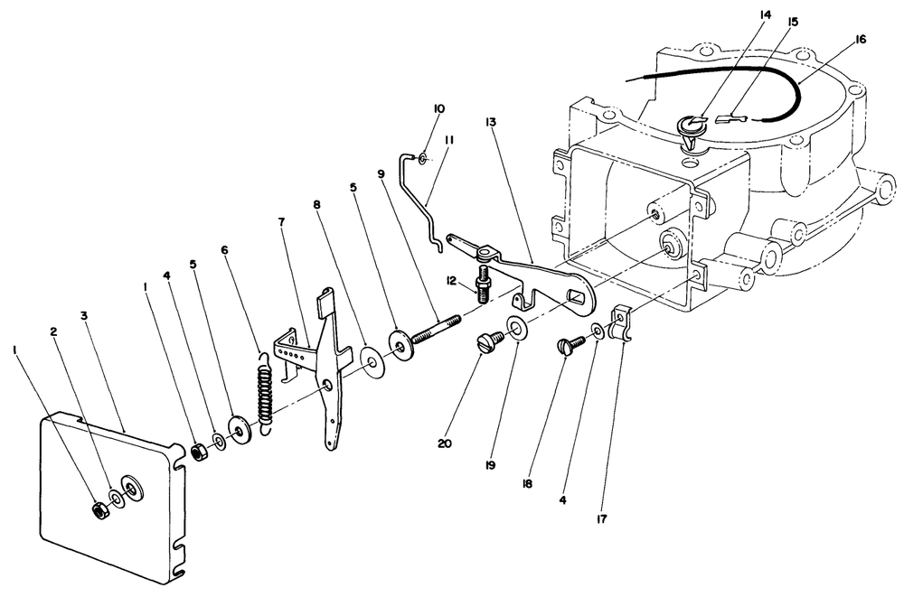 Governor Assembly Diagram and Parts List for 30113 7000001 - 7999999 Toro Lawn Tractor Accessories