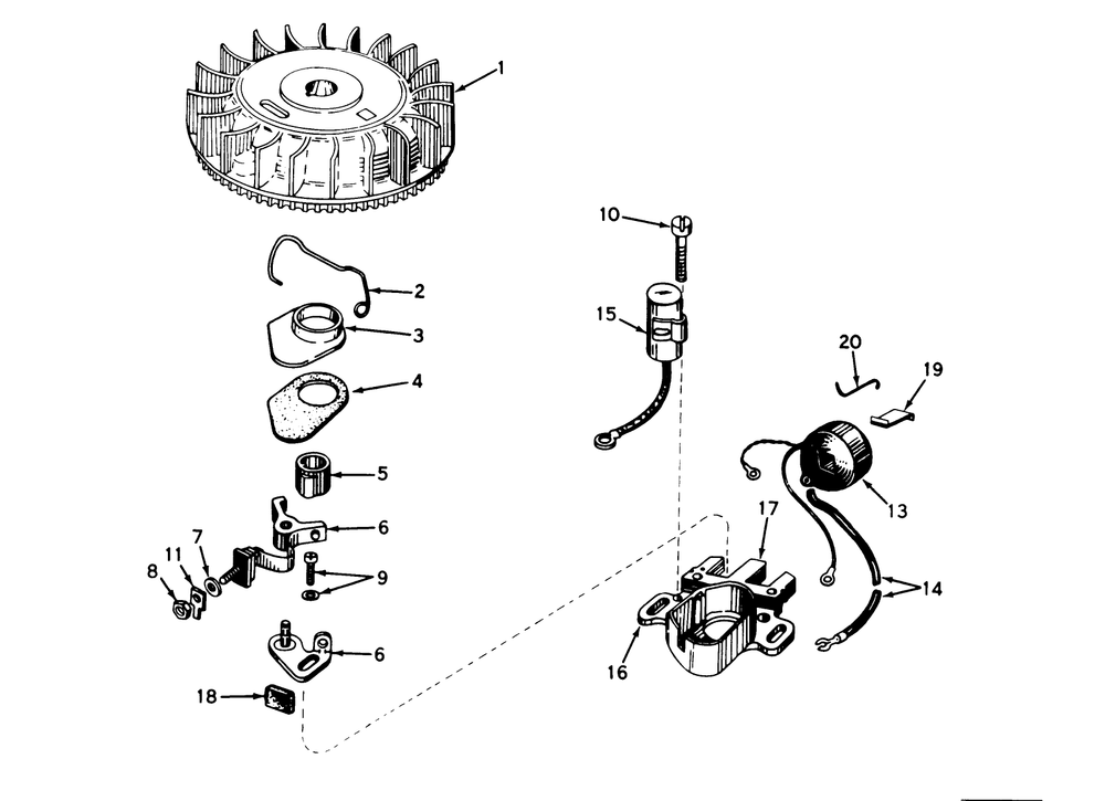 Magneto No. 610755 Diagram and Parts List for 20456 6000001 - 6999999 Toro Lawn Mower