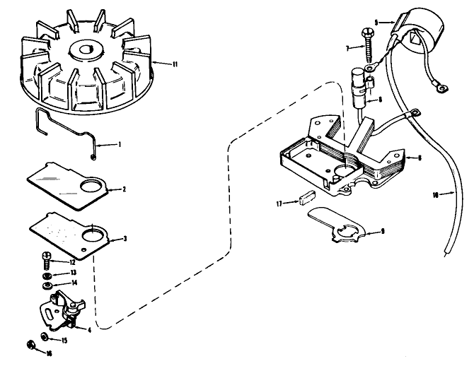 Magneto Model No. 610659 Diagram and Parts List for 31501 0000001 - 0999999 Toro Snow Blower