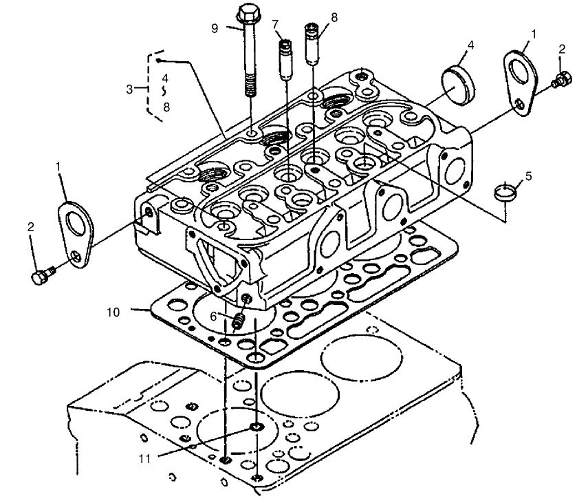 Cylinder Head Assembly Diagram and Parts List for 22303TE 990001 - 999999 Toro Lawn Tractor Accessories