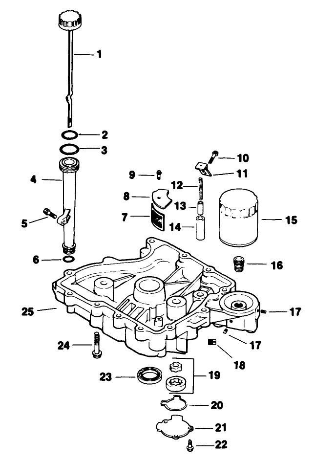Oil Pan Lubrication-Engine-Kohler Model Cv12.5t Spec. No. 1254 Diagram and Parts List for 30156 200001 - 299999 Toro Lawn Tractor Accessories