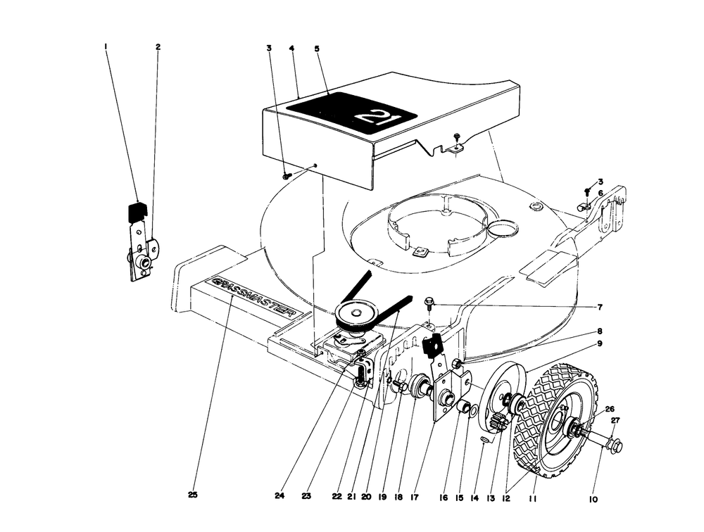 Front Wheel And Pivot Arm Assembly Diagram and Parts List for 20562 6000001 - 6999999 Toro Lawn Mower