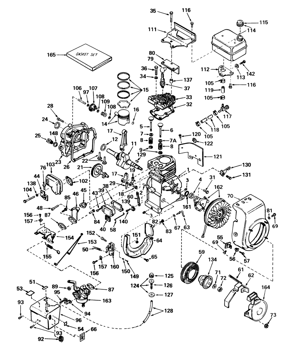 Engine, Tecumseh Model No. Hs50-67074b (5 H.P. Snowthrower Model No. 31625) Diagram and Parts List for 31625 7000001 - 7999999 Toro Snow Blower