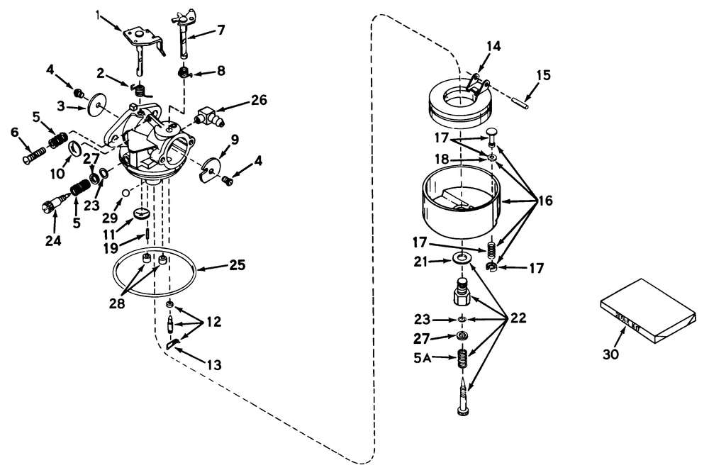 Carburetor No. 631581 Diagram and Parts List for 18257 1000001 - 1999999 Toro Lawn Mower