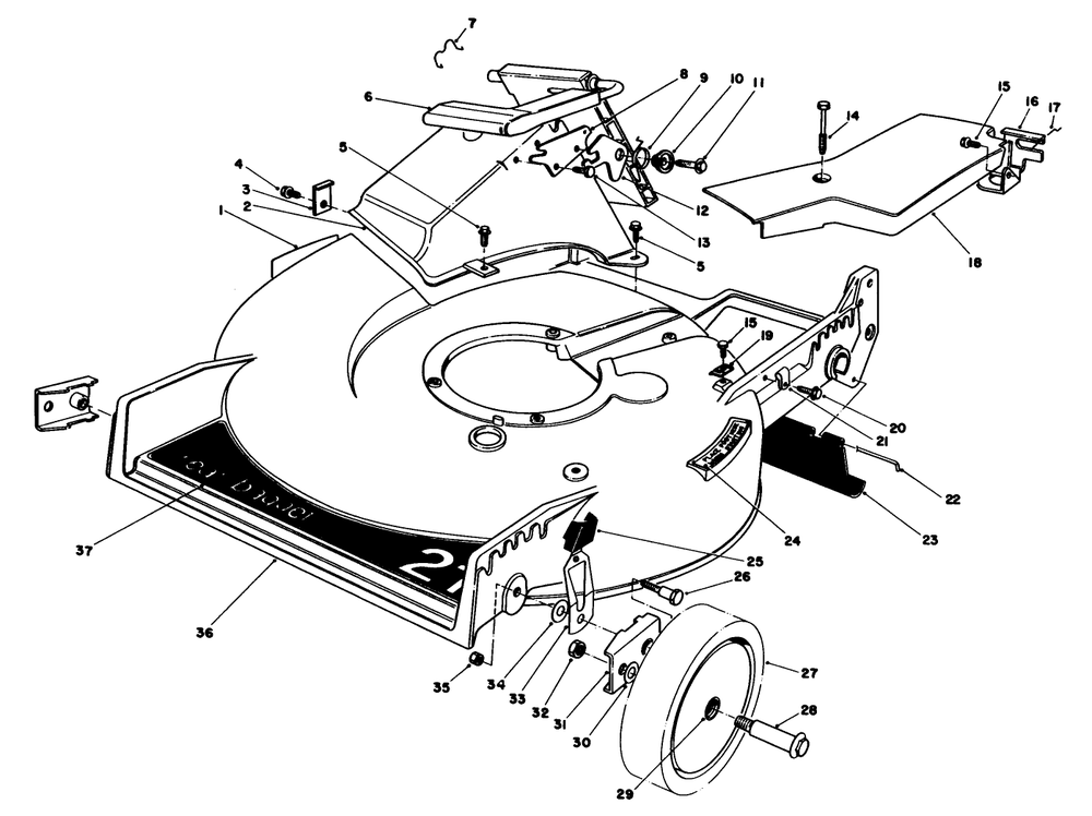 Housing Assembly Diagram and Parts List for 20684 4000001 - 4999999 Toro Lawn Mower