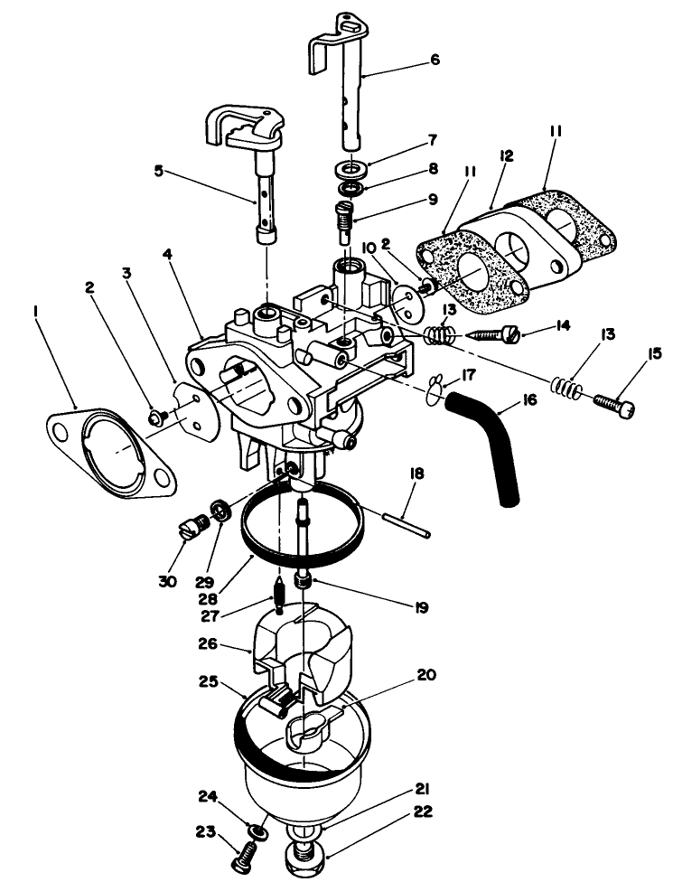 Carburetor Assembly (Model No. Vmg6) Diagram and Parts List for 20624 7000001 - 7999999 Toro Lawn Mower