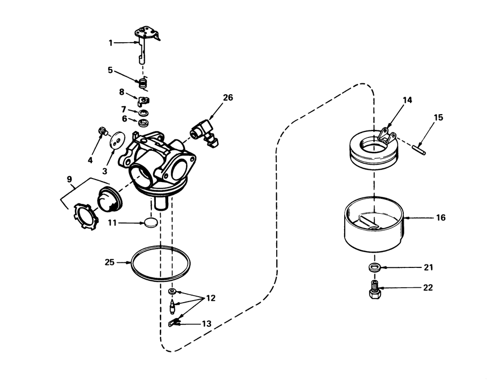 Carburetor No. 632050 Diagram and Parts List for 20575 8007501 - 8999999 Toro Lawn Mower