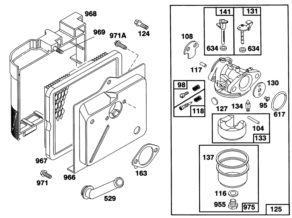 Engine Briggs & Stratton Model 122702-3171-01 Diagram and Parts List for 20216 1000001 - 1999999 Toro Lawn Mower