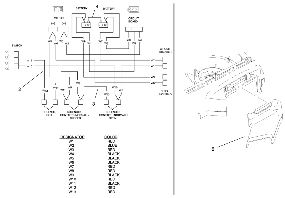 Electrical Wire Diagram And Side Discharge Chute Diagram and Parts List for 20647 7900001 - 7999999 Toro Lawn Tractor Accessories