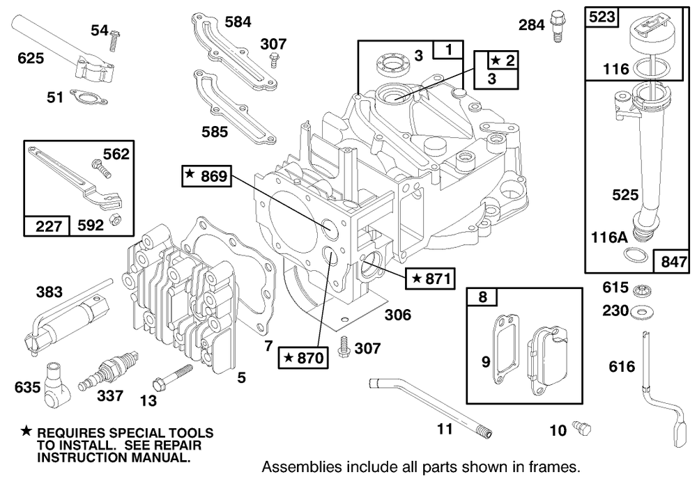 Engine Briggs & Stratton Model 12f802-1767-E1 Diagram and Parts List for 20804 9900001 - 9999999 Toro Lawn Mower