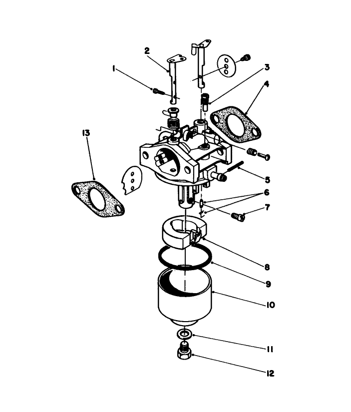 Carburetor Assembly Diagram and Parts List for 59255 4000001 - 4999999 Toro Engine