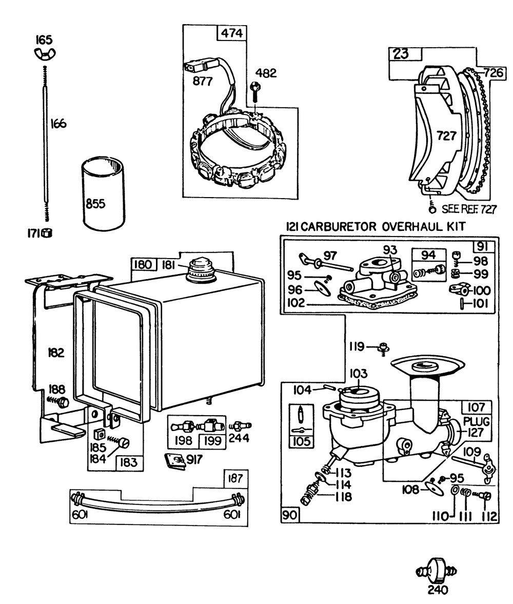 Engine Briggs & Stratton Model No. 252416-0677-01 (Continued) Diagram and Parts List for 38160 5000001 - 5999999 Toro Snow Blower