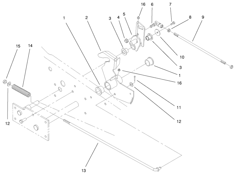 Lower Parking Brake Assembly Diagram and Parts List for 73542 9900001 - 9999999 Toro Lawn Tractor