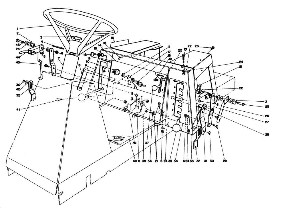 Steering Wheel & Linkage Assembly Diagram and Parts List for 56175 8000001 - 8999999 Toro Lawn Tractor