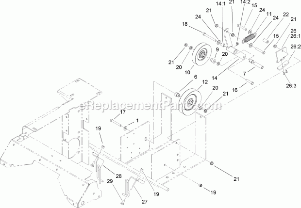Drive Idler Assembly Diagram and Parts List for 74239 250000001-250999999 Toro Lawn Mower