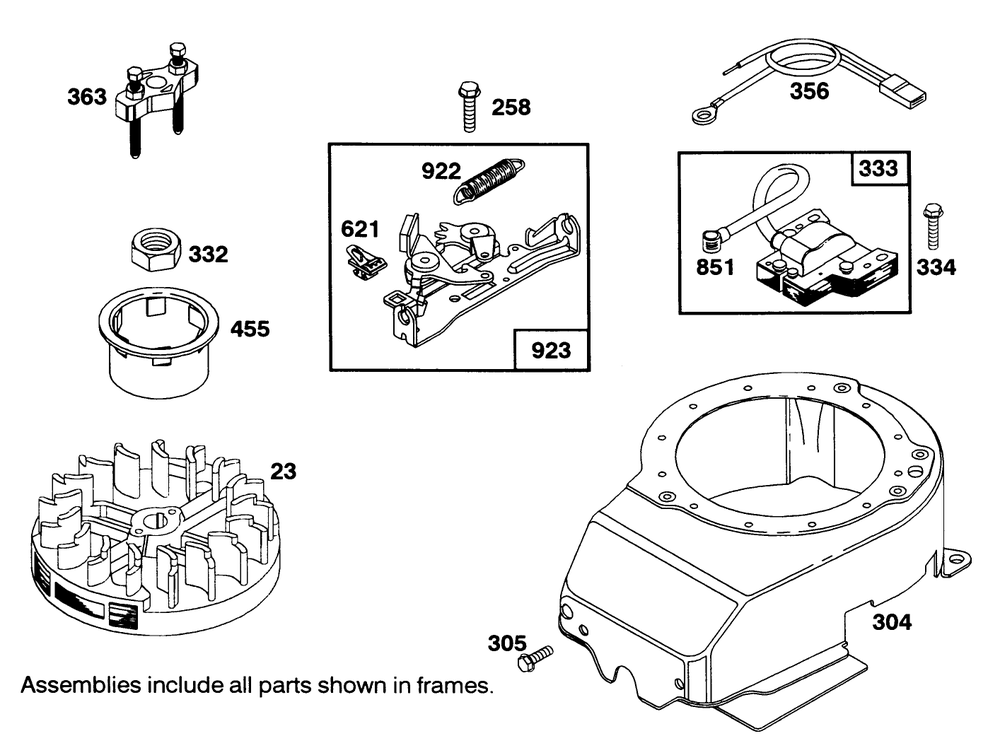 Engine Briggs & Stratton Model 122702-3171-01 Diagram and Parts List for 16404 1000001 - 1999999 Toro Lawn Mower