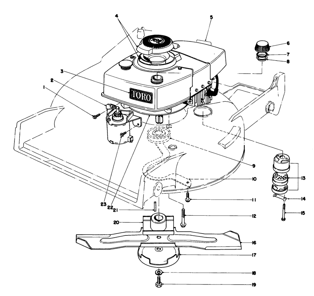 Engine Assembly Diagram and Parts List for 20790 2000001 - 2999999 Toro Lawn Mower