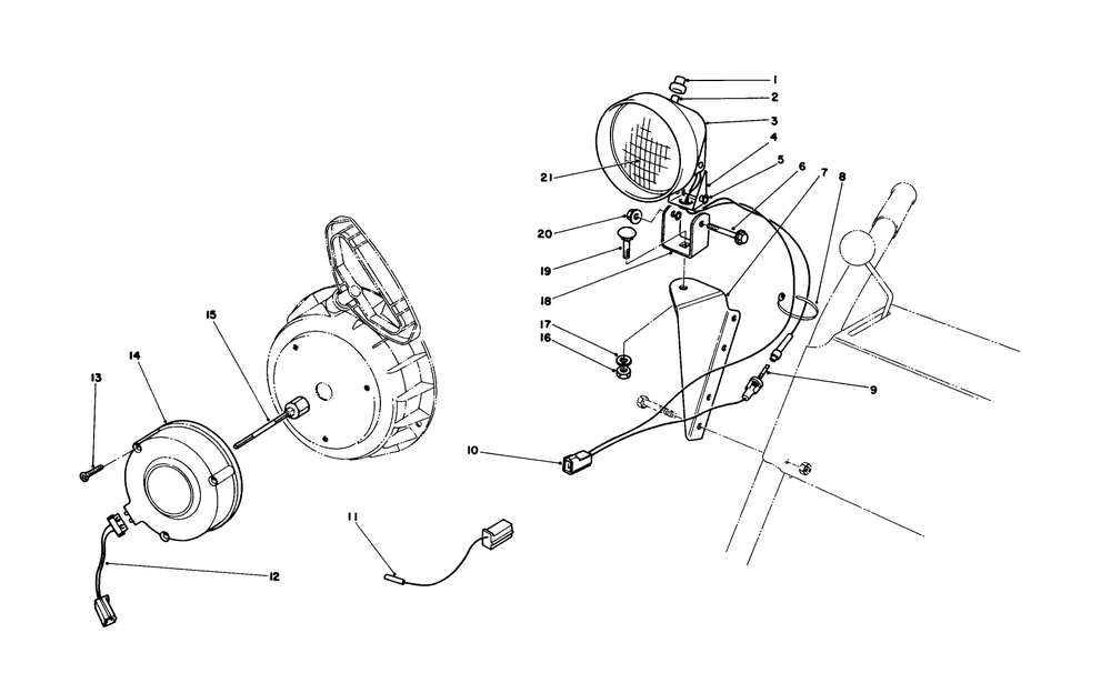 Light Kit No. 54-9820 (Optional) Diagram and Parts List for 38150 6000001 - 6999999 Toro Snow Blower