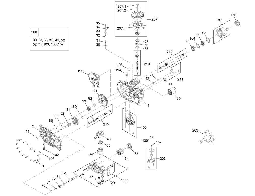 Rh Hydro Transmission Assembly No. 140-8310 Diagram and Parts List for 75314 409400000 - 411415118 Toro Lawn Tractor