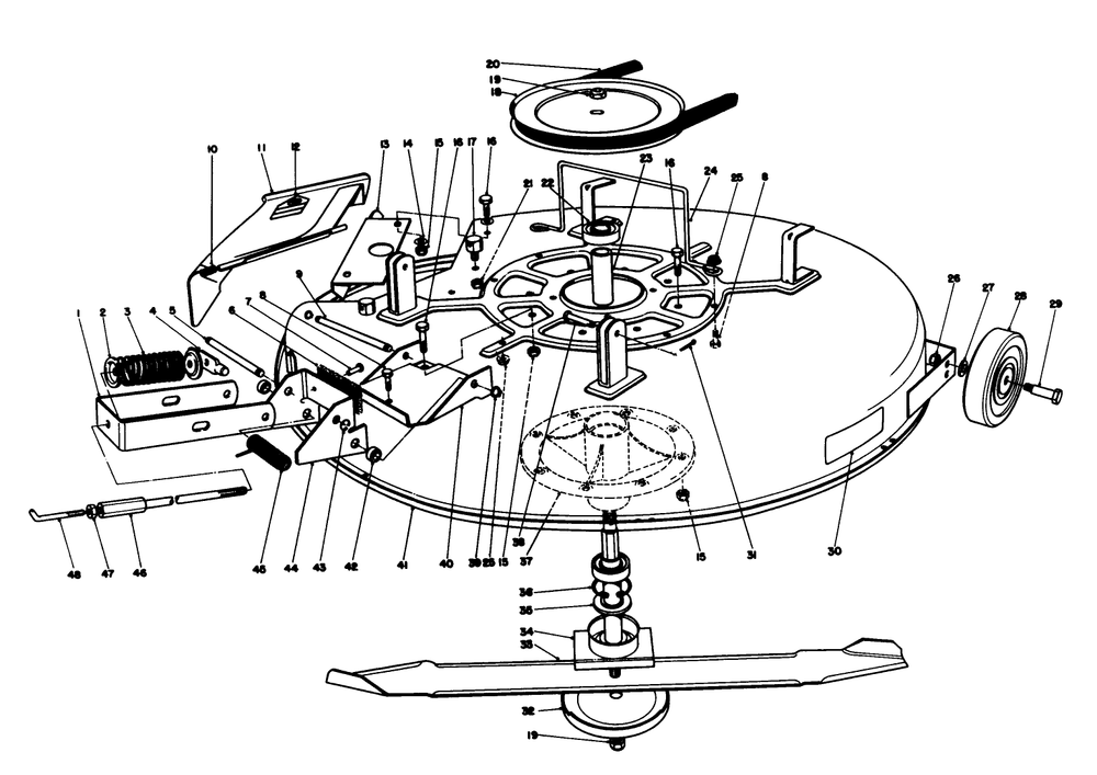 Mower Assembly Diagram and Parts List for 56145 8000001 - 8999999 Toro Lawn Tractor