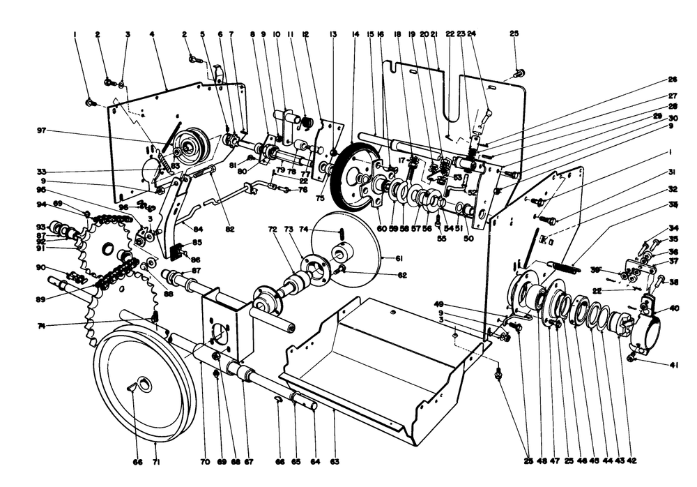 Traction Assembly Diagram and Parts List for 38070 8000001 - 8999999 Toro Snow Blower