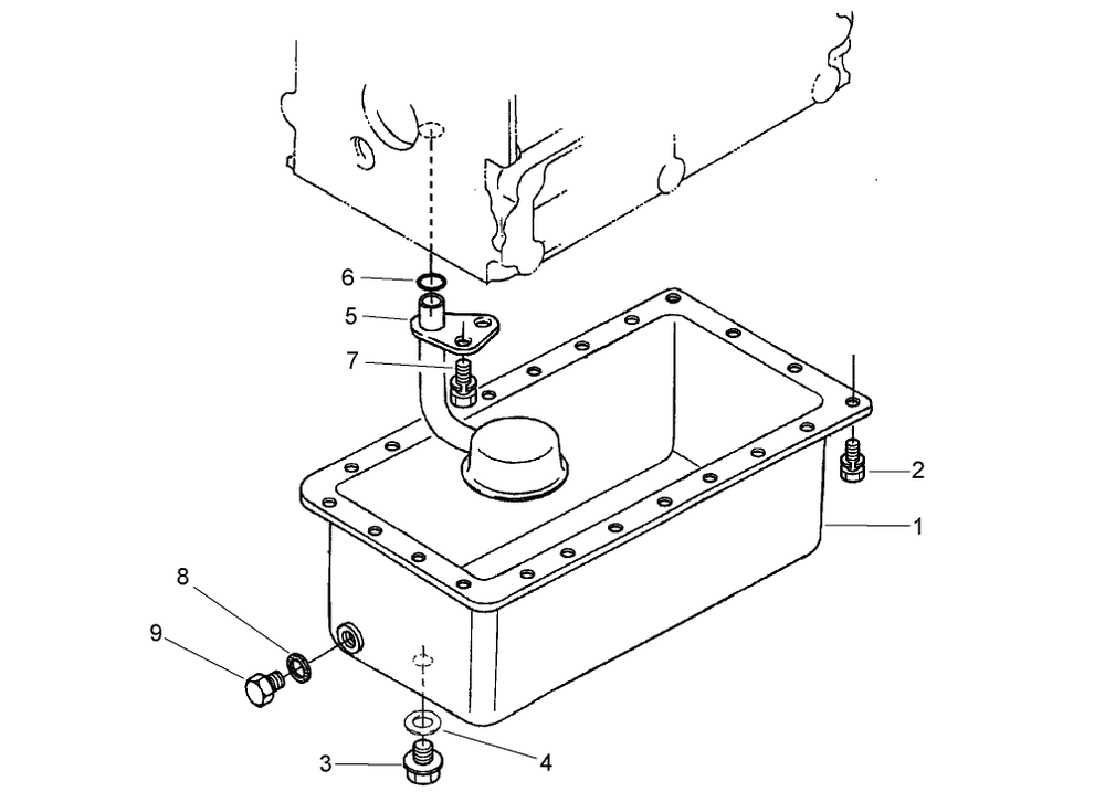 Oil Pan Assembly Diagram and Parts List for 74265TE (270000001-270999999)(2007) Toro Lawn Mower