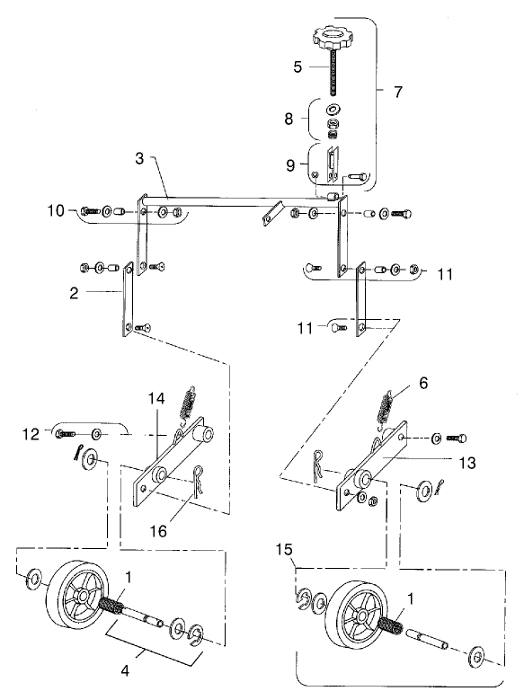 Rear Wheel Assembly Diagram and Parts List for 62064 890001 - 899999 Toro Aerator