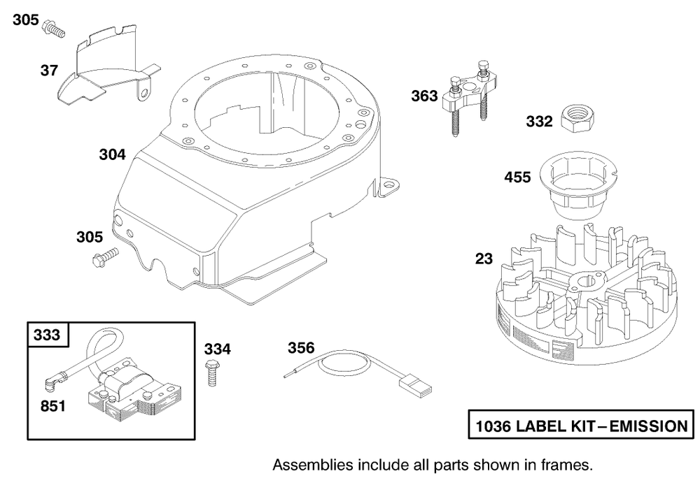 Engine Briggs & Stratton Model 12f802-1767-E1 Diagram and Parts List for 20804 9900001 - 9999999 Toro Lawn Mower