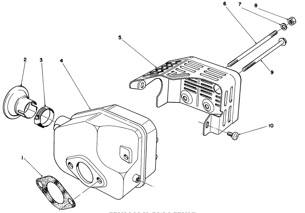 Muffler Assembly Engine 47pe-4 (Used On Units With Serial No. 6000101-6002073) Engine 47pf-5 (Used On Units With Serial No. 6002074 & Up) Diagram and Parts List for 16585 6000001 - 6999999 Toro Lawn Mower