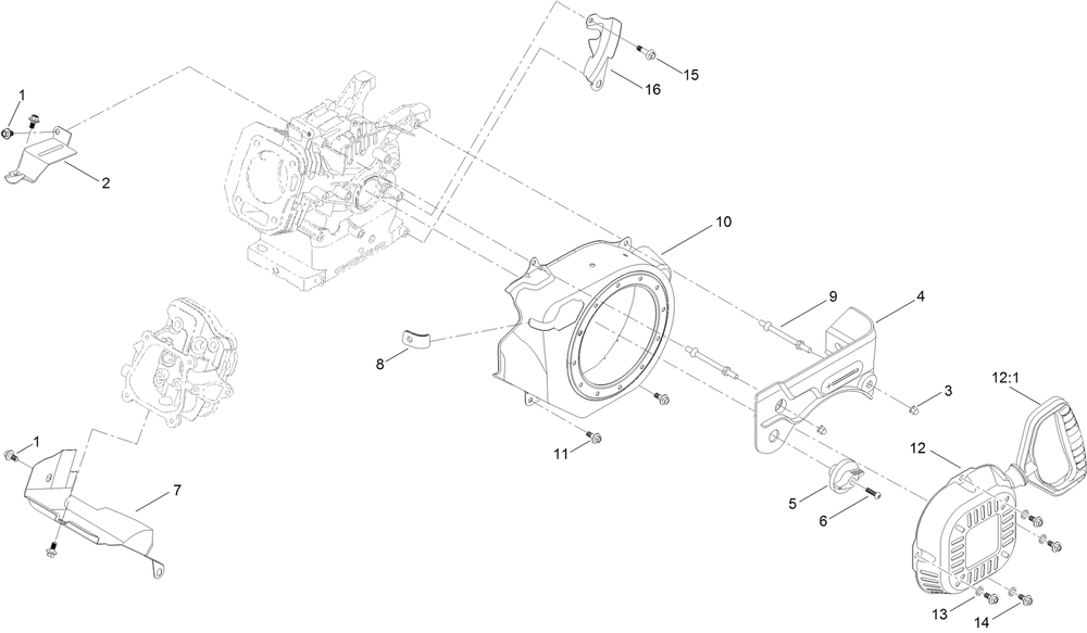 Blower Housing And Shrouds Assembly Diagram and Parts List for 38814 409000000 - 411499999 Toro Snow Blower