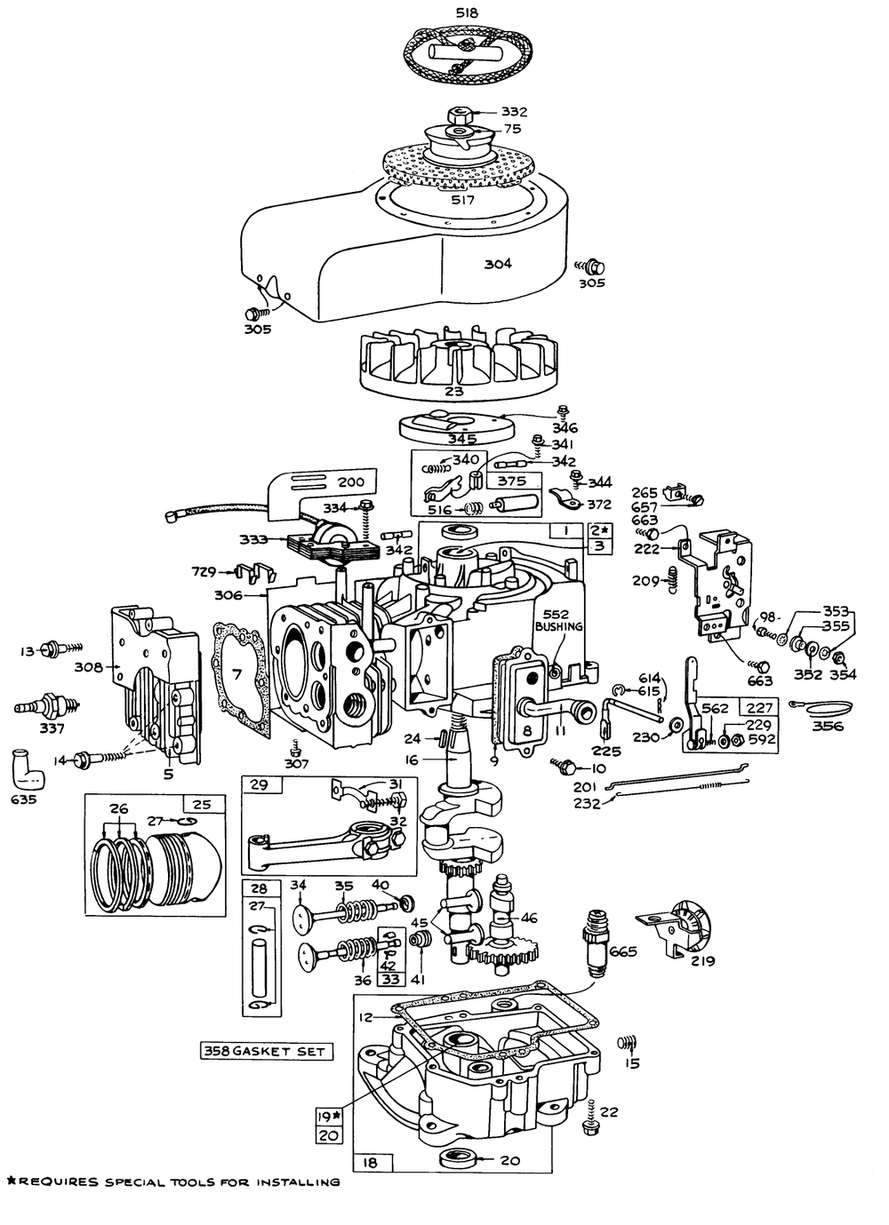 Model 190707-0626 Engine Assembly (Electric Start) Briggs & Stratton Diagram and Parts List for 55256 1000001 - 1999999 Toro Lawn Tractor