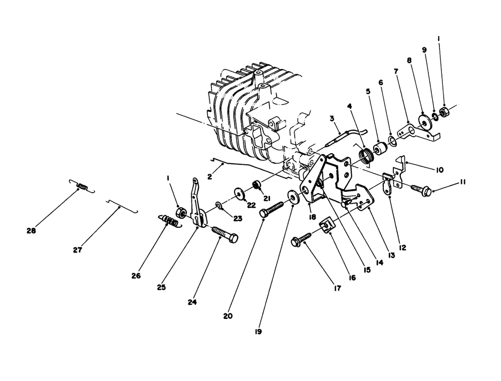 Governor Assembly Diagram and Parts List for 16202C 5000001 - 5999999 Toro Lawn Mower