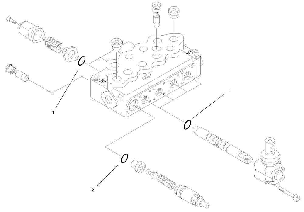 Hydraulic Valve Assembly No. 98-4732 Diagram and Parts List for 22304 900001 - 990001 Toro Lawn Tractor Accessories
