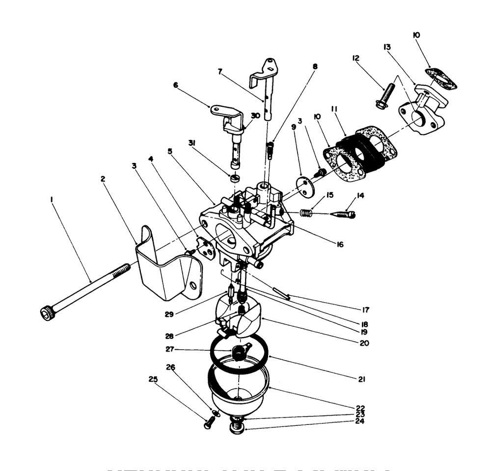 Carburetor Assembly Model No. 47pp3-4 Diagram and Parts List for 38181 4900001 - 4999999 Toro Snow Blower