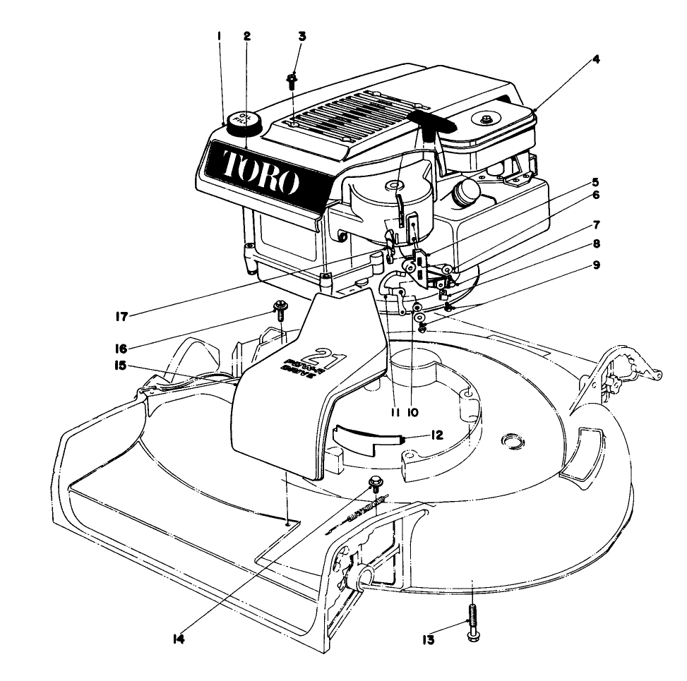 Engine Assembly Model 16390 Diagram and Parts List for 16360 9000001 - 9999999 Toro Lawn Mower