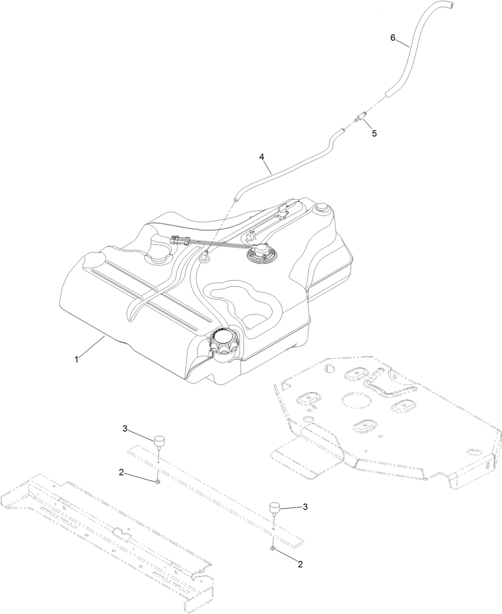 Fuel System Assembly Diagram and Parts List for 74952 403319825-999999999 Toro Lawn Mower