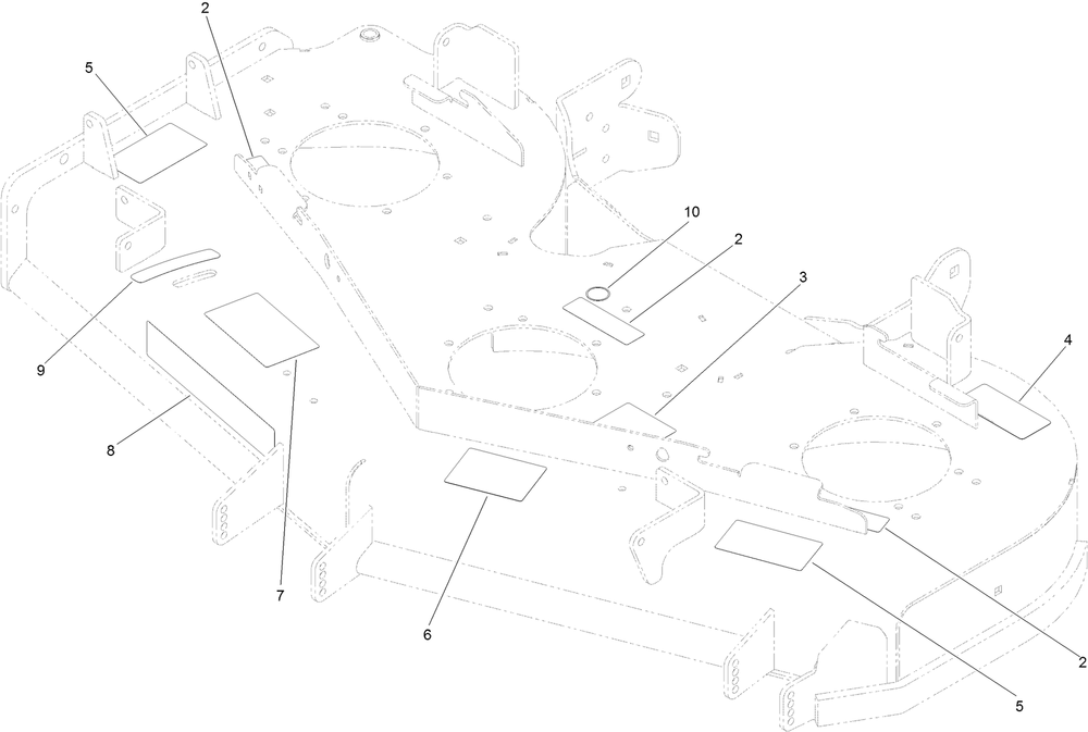 Deck Decal Assembly Diagram and Parts List for 74919TE 400000000-401899999 Toro Lawn Mower