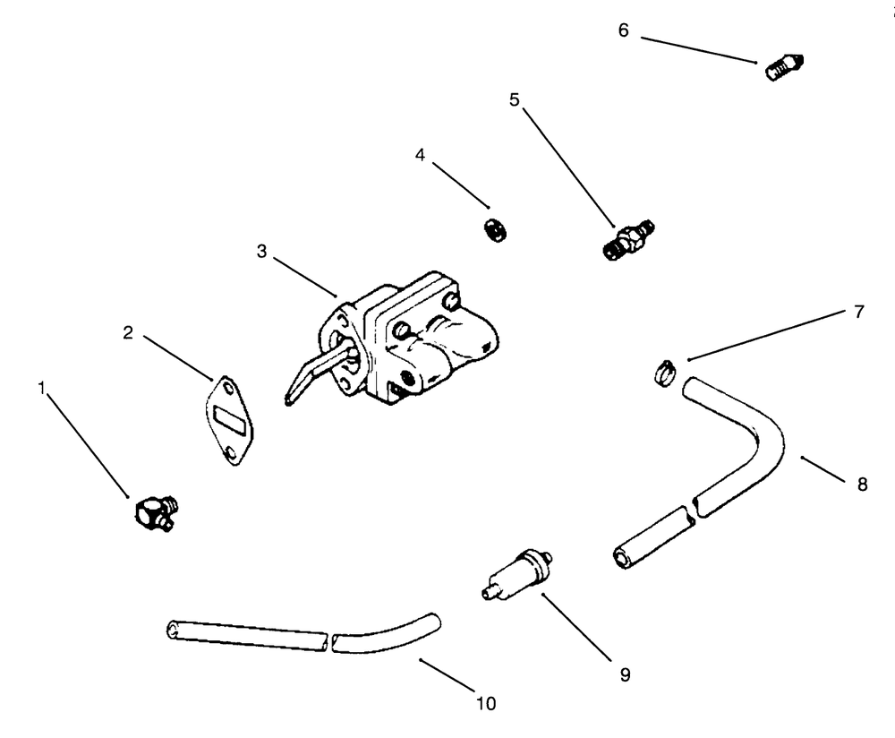 Fuel Pump, Line And Filter Engine Kohler Model No. Mv16s-Type Ps56519 Diagram and Parts List for 30180 590001 - 599999 Toro Lawn Tractor Accessories