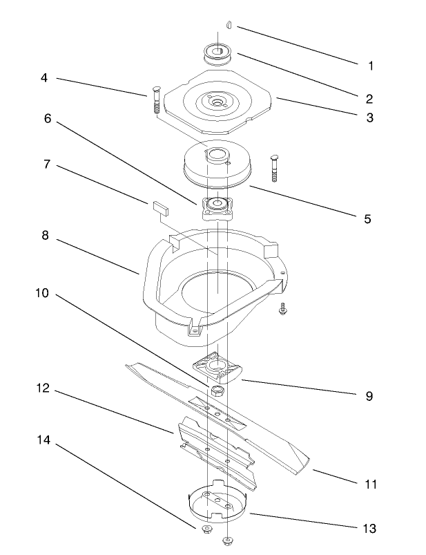 Blade Brake Clutch Assembly Diagram and Parts List for 20466 6900001 - 6999999 Toro Lawn Mower
