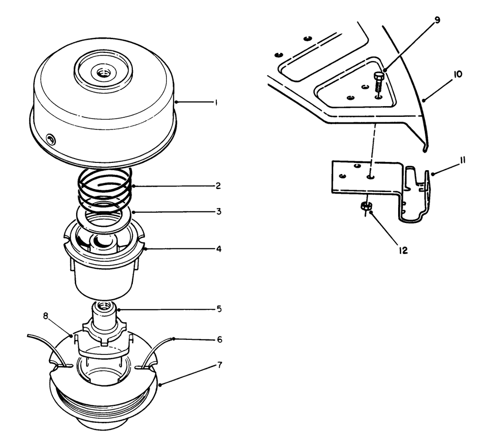 Dual Line Tap & Trim Head No. 46-2800 (Optional) Diagram and Parts List for 51660 9000001 - 9999999 Toro Trimmer
