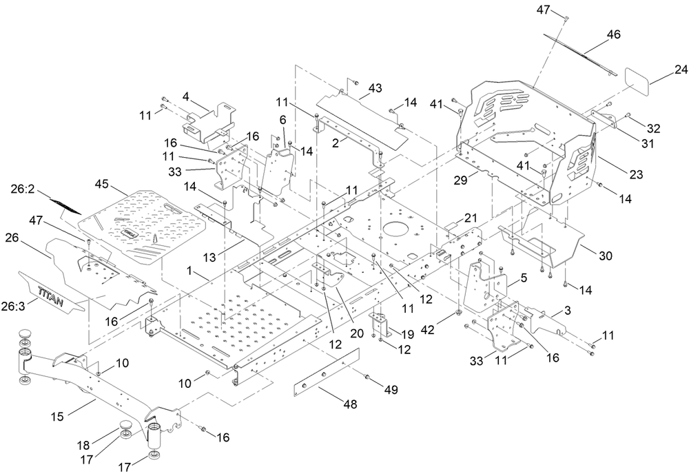 Frame Assembly Diagram and Parts List for 74875 411900000 - 999999999 Toro Lawn Tractor