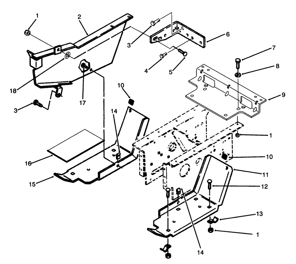 Belt Guard And Footrest Assembly Diagram and Parts List for 73501 59000001 - 59000411 Toro Lawn Tractor