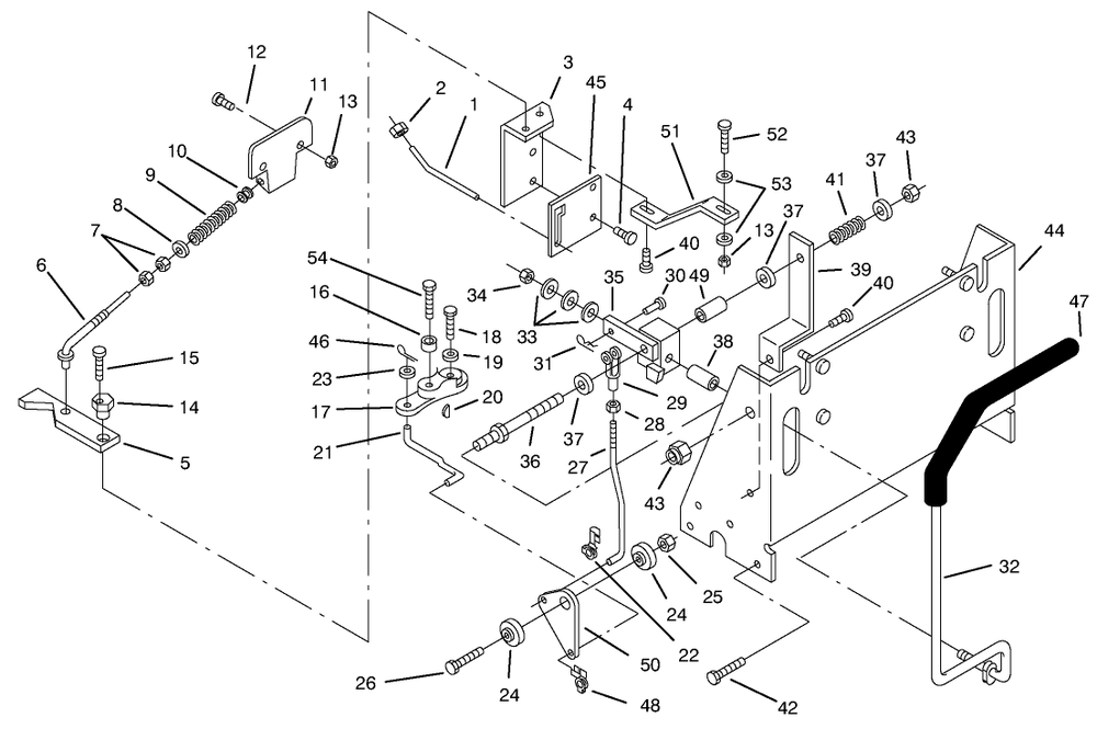 Transmission Controls Assembly Diagram and Parts List for 74021 490001 - 499999 Toro Lawn Tractor