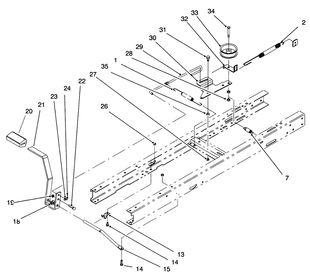 Clutch Assembly Diagram and Parts List for 71196 6900001 - 6999999 Toro Lawn Tractor