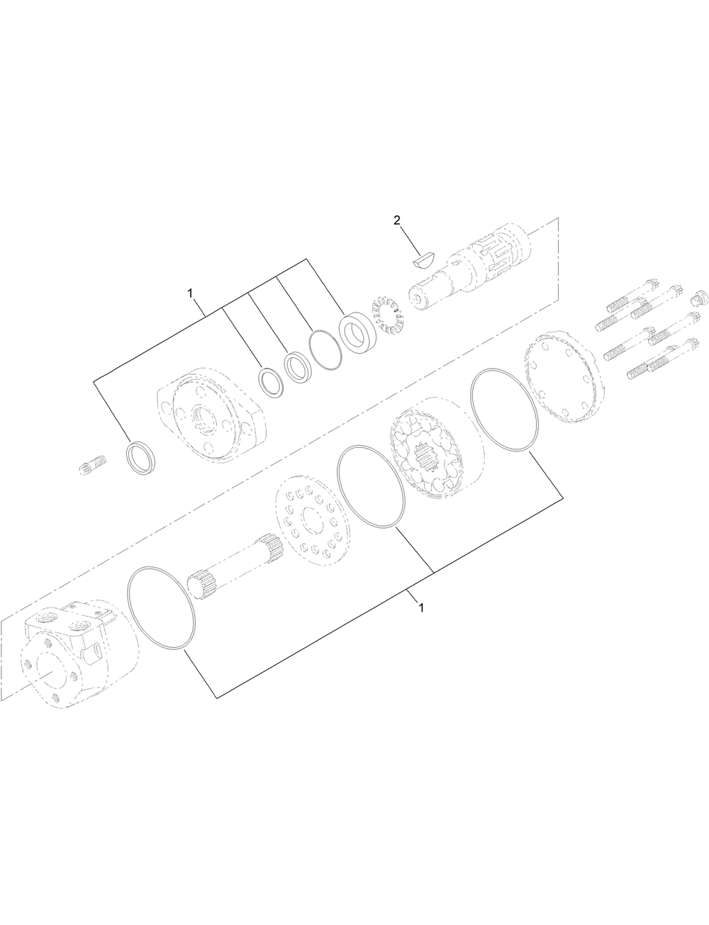 Hydraulic Motor Assembly Diagram and Parts List for 78593 403400000-999999999 Toro Lawn Mower
