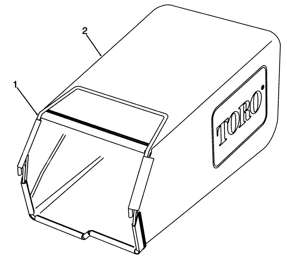 Grass Bag Assembly Diagram and Parts List for 26620B 3900001 - 3999999 Toro Lawn Mower